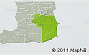 Physical 3D Map of Nariva/Mayaro, lighten, semi-desaturated