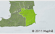 Physical 3D Map of Nariva/Mayaro, semi-desaturated