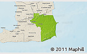 Physical 3D Map of Nariva/Mayaro, shaded relief outside
