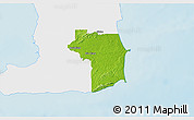 Physical 3D Map of Nariva/Mayaro, single color outside