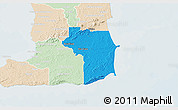 Political 3D Map of Nariva/Mayaro, lighten