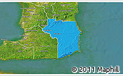 Political 3D Map of Nariva/Mayaro, satellite outside