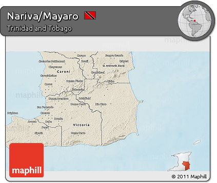 Shaded Relief 3D Map of Nariva/Mayaro