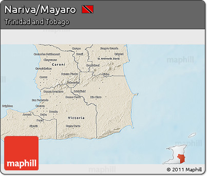 Shaded Relief 3D Map of Nariva/Mayaro