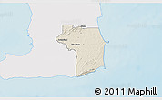 Shaded Relief 3D Map of Nariva/Mayaro, single color outside