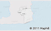 Silver Style 3D Map of Nariva/Mayaro, single color outside