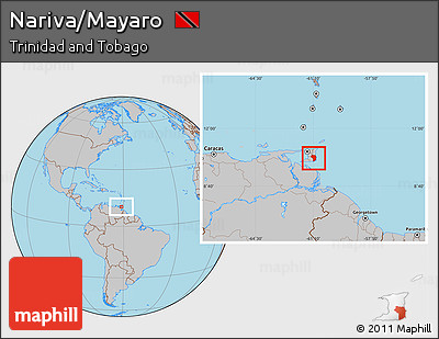 Gray Location Map of Nariva/Mayaro