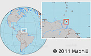 Gray Location Map of Nariva/Mayaro, highlighted country, within the entire country
