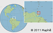 Savanna Style Location Map of Nariva/Mayaro, highlighted country, within the entire country