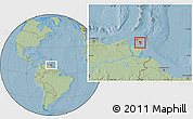 Savanna Style Location Map of Nariva/Mayaro, hill shading