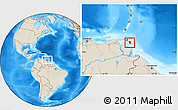 Shaded Relief Location Map of Nariva/Mayaro, highlighted country, within the entire country