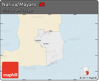 Classic Style Map of Nariva/Mayaro, single color outside