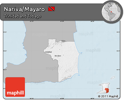 Gray Map of Nariva/Mayaro, single color outside