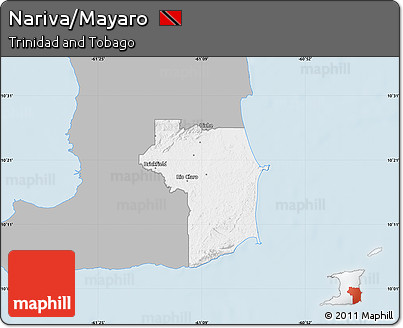 Gray Map of Nariva/Mayaro, single color outside