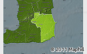 Physical Map of Nariva/Mayaro, darken