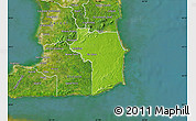 Physical Map of Nariva/Mayaro, satellite outside