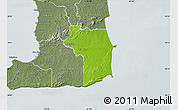 Physical Map of Nariva/Mayaro, semi-desaturated
