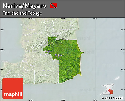 Satellite Map of Nariva/Mayaro, lighten