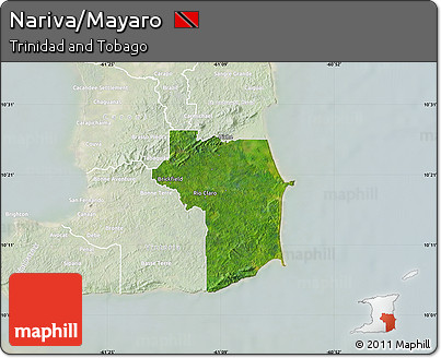 Satellite Map of Nariva/Mayaro, lighten