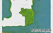 Satellite Map of Nariva/Mayaro, single color outside