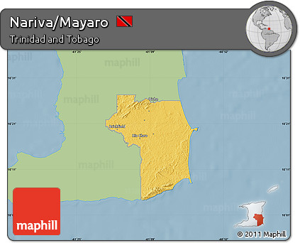 Savanna Style Map of Nariva/Mayaro, single color outside