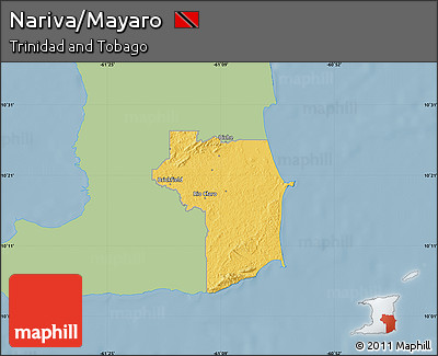 Savanna Style Map of Nariva/Mayaro, single color outside