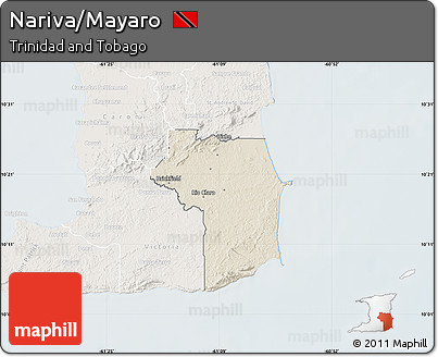 Shaded Relief Map of Nariva/Mayaro, lighten