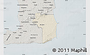 Shaded Relief Map of Nariva/Mayaro, semi-desaturated