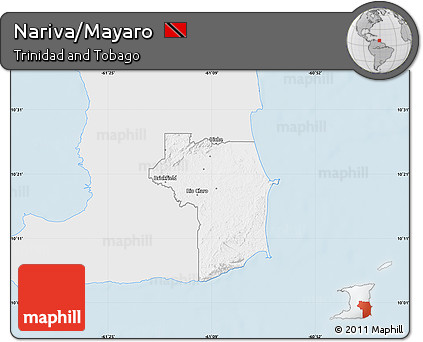 Silver Style Map of Nariva/Mayaro, single color outside