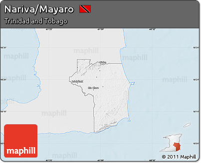 Silver Style Map of Nariva/Mayaro, single color outside