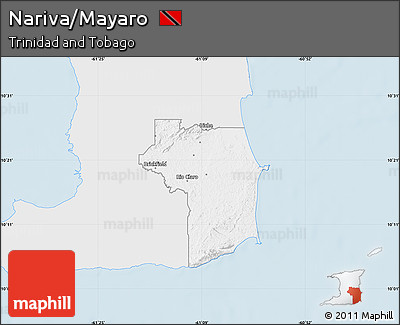 Silver Style Map of Nariva/Mayaro, single color outside