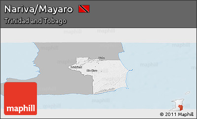 Gray Panoramic Map of Nariva/Mayaro, single color outside
