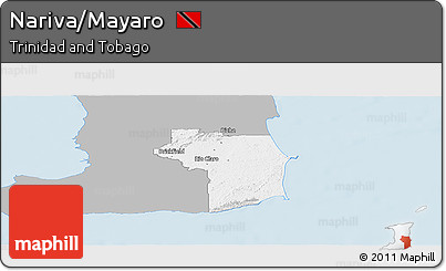 Gray Panoramic Map of Nariva/Mayaro, single color outside