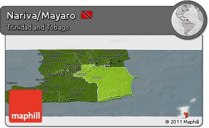 Physical Panoramic Map of Nariva/Mayaro, darken