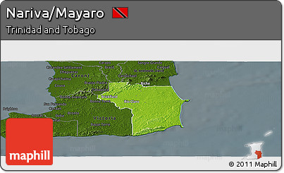 Physical Panoramic Map of Nariva/Mayaro, darken