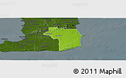 Physical Panoramic Map of Nariva/Mayaro, darken