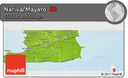 Physical Panoramic Map of Nariva/Mayaro