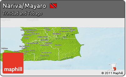 Physical Panoramic Map of Nariva/Mayaro