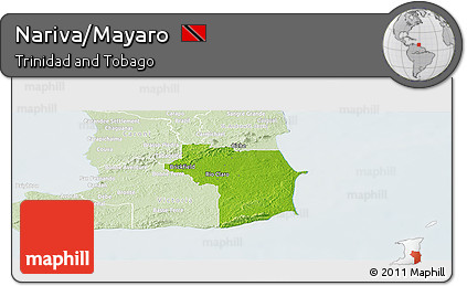 Physical Panoramic Map of Nariva/Mayaro, lighten