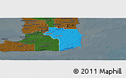 Political Panoramic Map of Nariva/Mayaro, darken