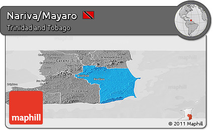 Political Panoramic Map of Nariva/Mayaro, desaturated