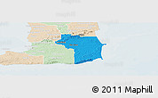 Political Panoramic Map of Nariva/Mayaro, lighten