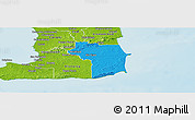 Political Panoramic Map of Nariva/Mayaro, physical outside