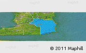 Political Panoramic Map of Nariva/Mayaro, satellite outside