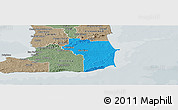Political Panoramic Map of Nariva/Mayaro, semi-desaturated