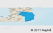 Political Panoramic Map of Nariva/Mayaro, shaded relief outside
