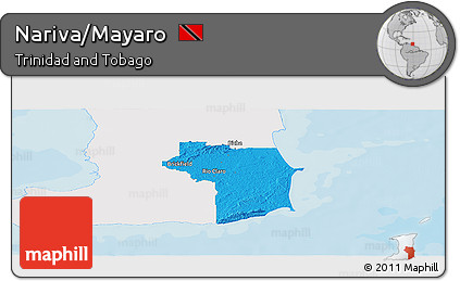 Political Panoramic Map of Nariva/Mayaro, single color outside