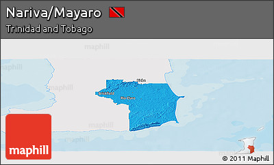Political Panoramic Map of Nariva/Mayaro, single color outside