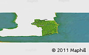 Satellite Panoramic Map of Nariva/Mayaro, single color outside