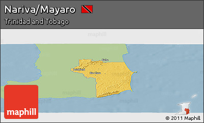 Savanna Style Panoramic Map of Nariva/Mayaro, single color outside